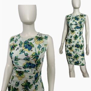 NWOT Sleeveless Sheath Dress‎ Cotton Blend Floral Print Round Neck Casual/Party